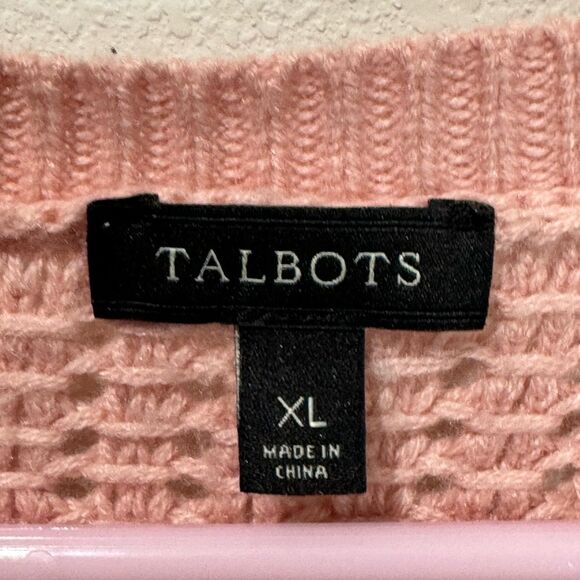 Talbot’s soft nylon wool blend boat neck curved hem sweater soft pink size XL - Picture 5 of 7